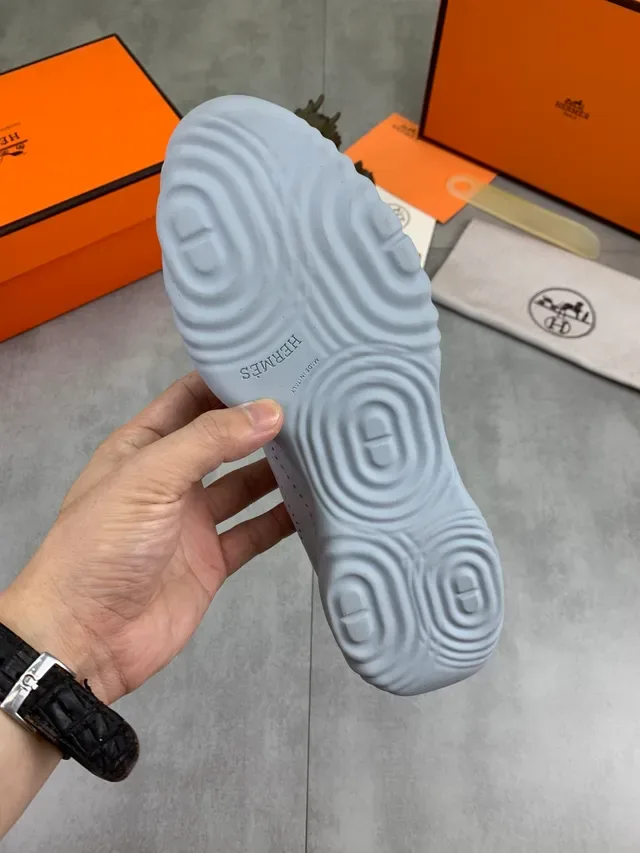 Hermès Perforated Suede Gray Lifestyle Sneaker 2