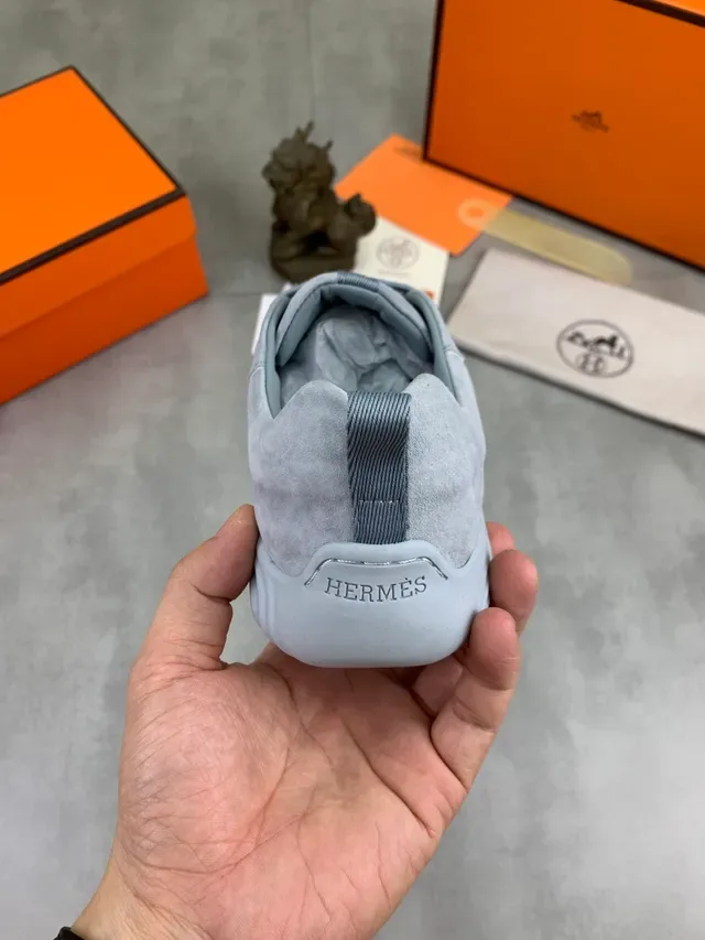 Hermès Perforated Suede Gray Lifestyle Sneaker 3