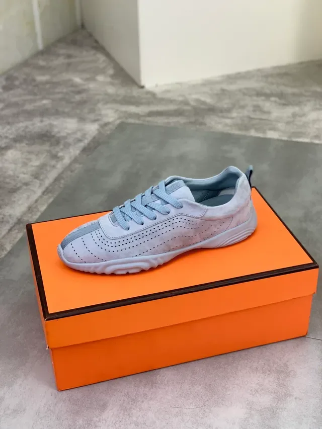 Hermès Perforated Suede Gray Lifestyle Sneaker 4