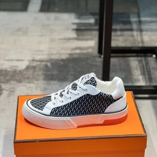 Hermès Sneaker Preto Branco Padrão Geométrico Sneakers Lifestyle