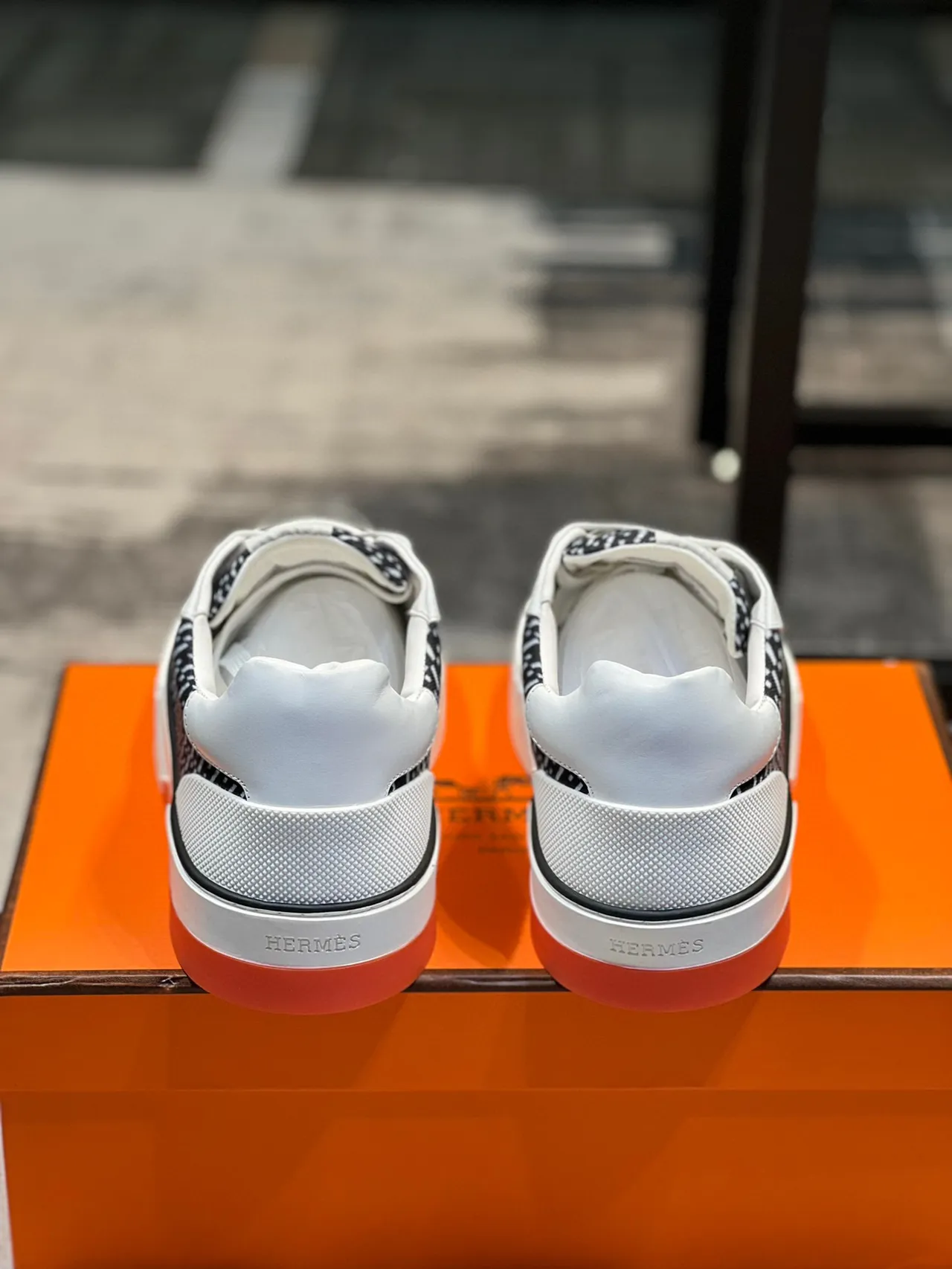 Hermès Sneaker Black White Geometric Pattern Lifestyle Sneakers 2
