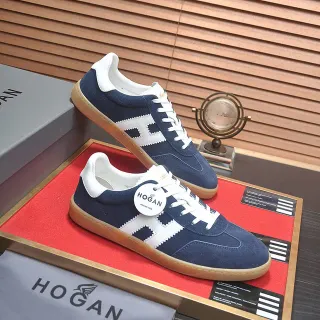 Hogan Navy White Suede H-Panel Lifestyle Sneakers
