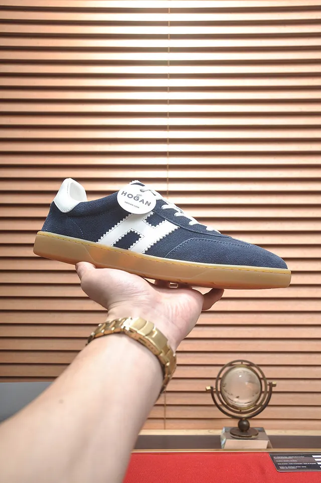 Hogan Navy White Suede H-Panel Chaussures Lifestyle 2