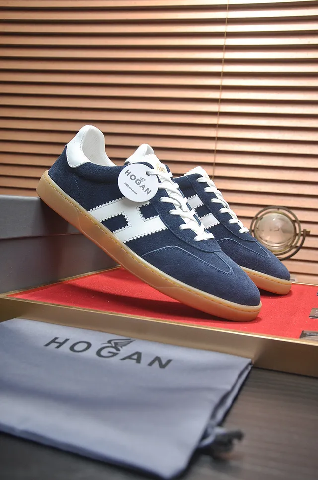Hogan Navy White Suede H-Panel Chaussures Lifestyle 4