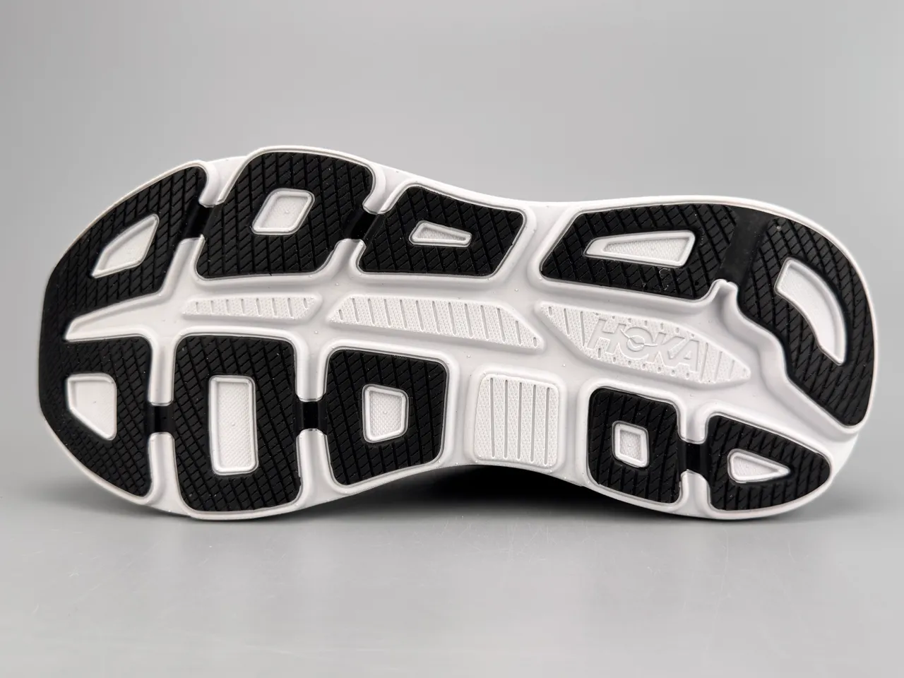 Hoka Black White Engineered Mesh Upper Oversized Midsole Running Shoes 8