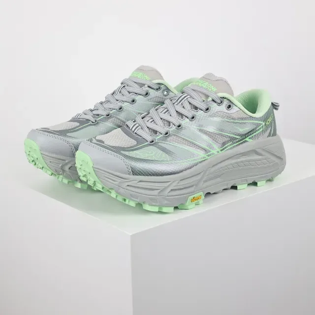 Hoka Gray Green Trail-Ready Cushioned Midsole Running Shoes 2