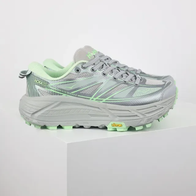 Hoka Gray Green Trail-Ready Cushioned Midsole Running Shoes 3