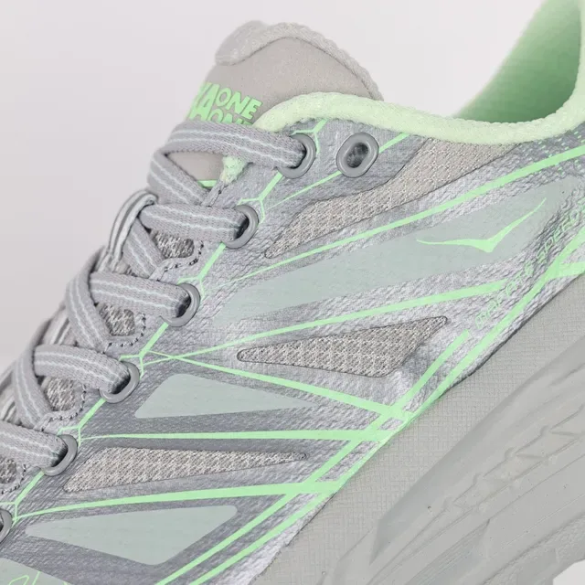 Hoka Gray Green Trail-Ready Cushioned Midsole Running Shoes 6