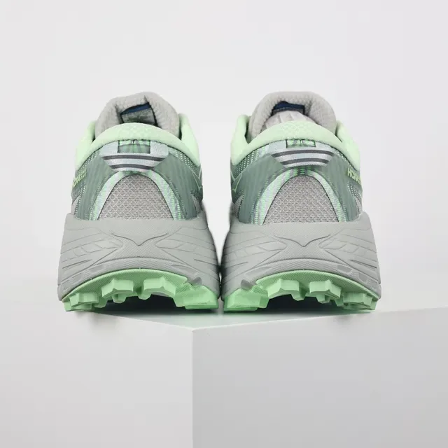 Hoka Gray Green Trail-Ready Cushioned Midsole Running Shoes 8