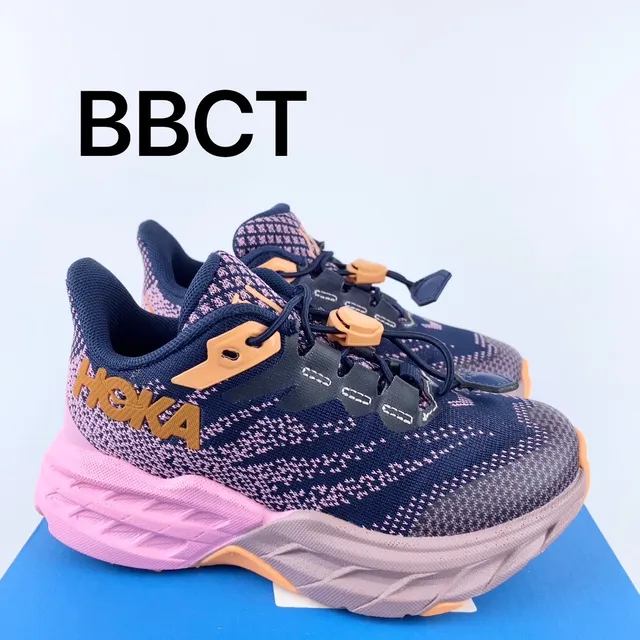 Hoka Tênis de corrida com upper de knit engenheirado superior, midsole chunky cushionado roxo rosa 2