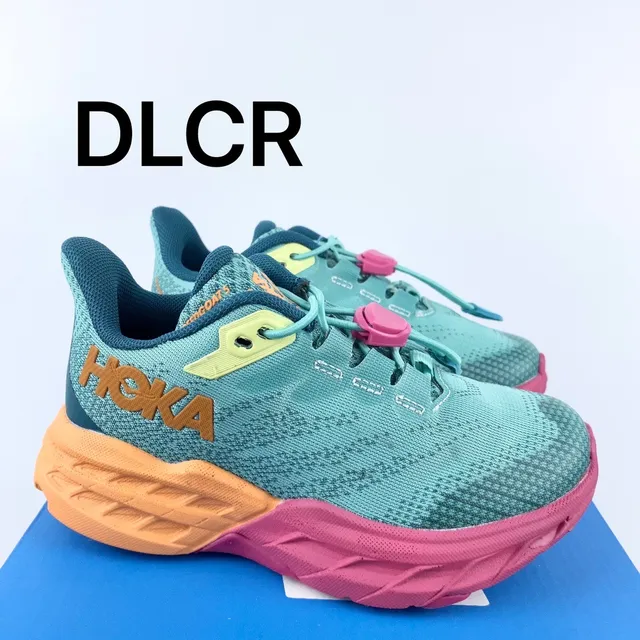 Hoka Tênis de corrida com upper de knit engenheirado superior, midsole chunky cushionado roxo rosa 5