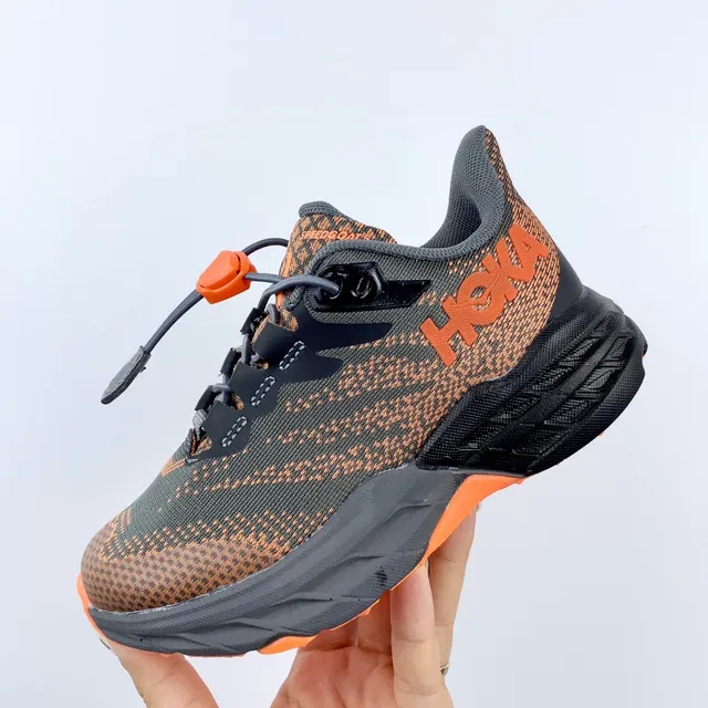 Hoka Tênis de corrida com upper de knit engenheirado superior, midsole chunky cushionado roxo rosa 23