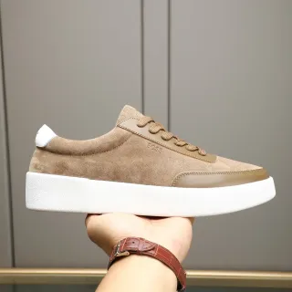 Hugo Boss Beige Suede and Leather Platform Lifestyle Sneakers