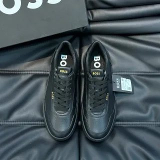 Hugo Boss Black Gold Leather Branding Lifestyle Sneakers