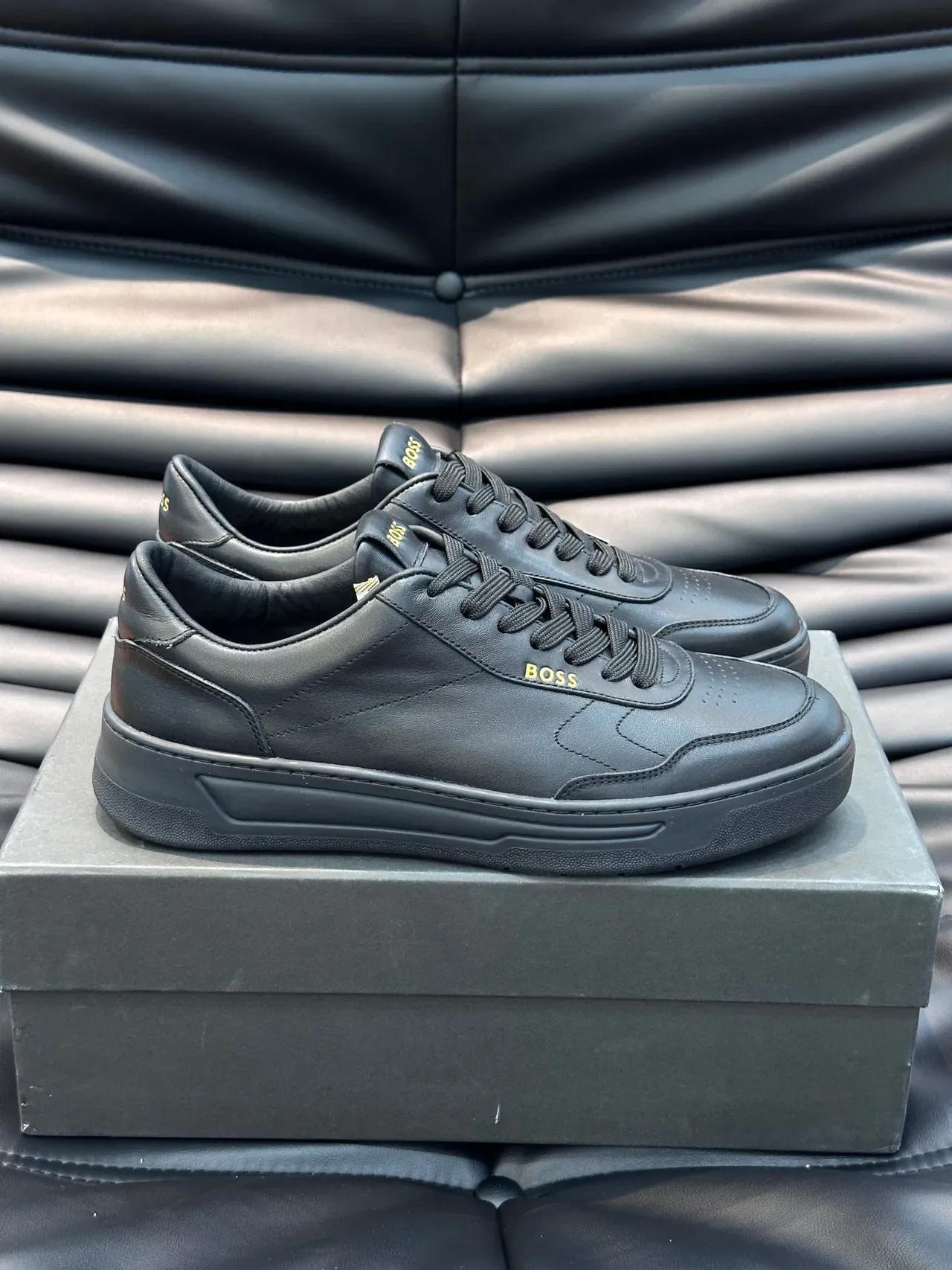 Hugo Boss Black Gold Leather Branding Lifestyle Sneakers 5