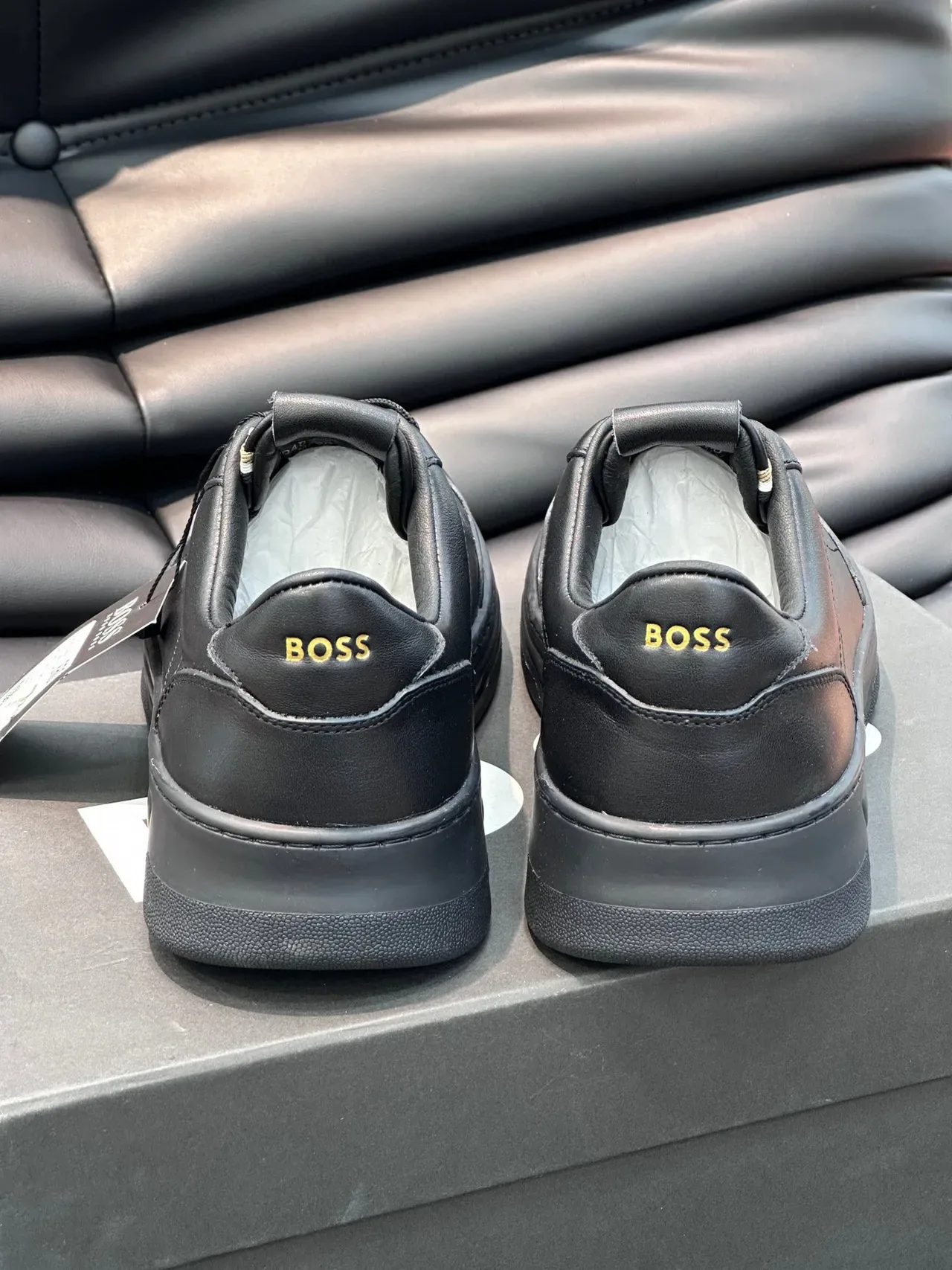 Hugo Boss Black Gold Leather Branding Lifestyle Sneakers 6