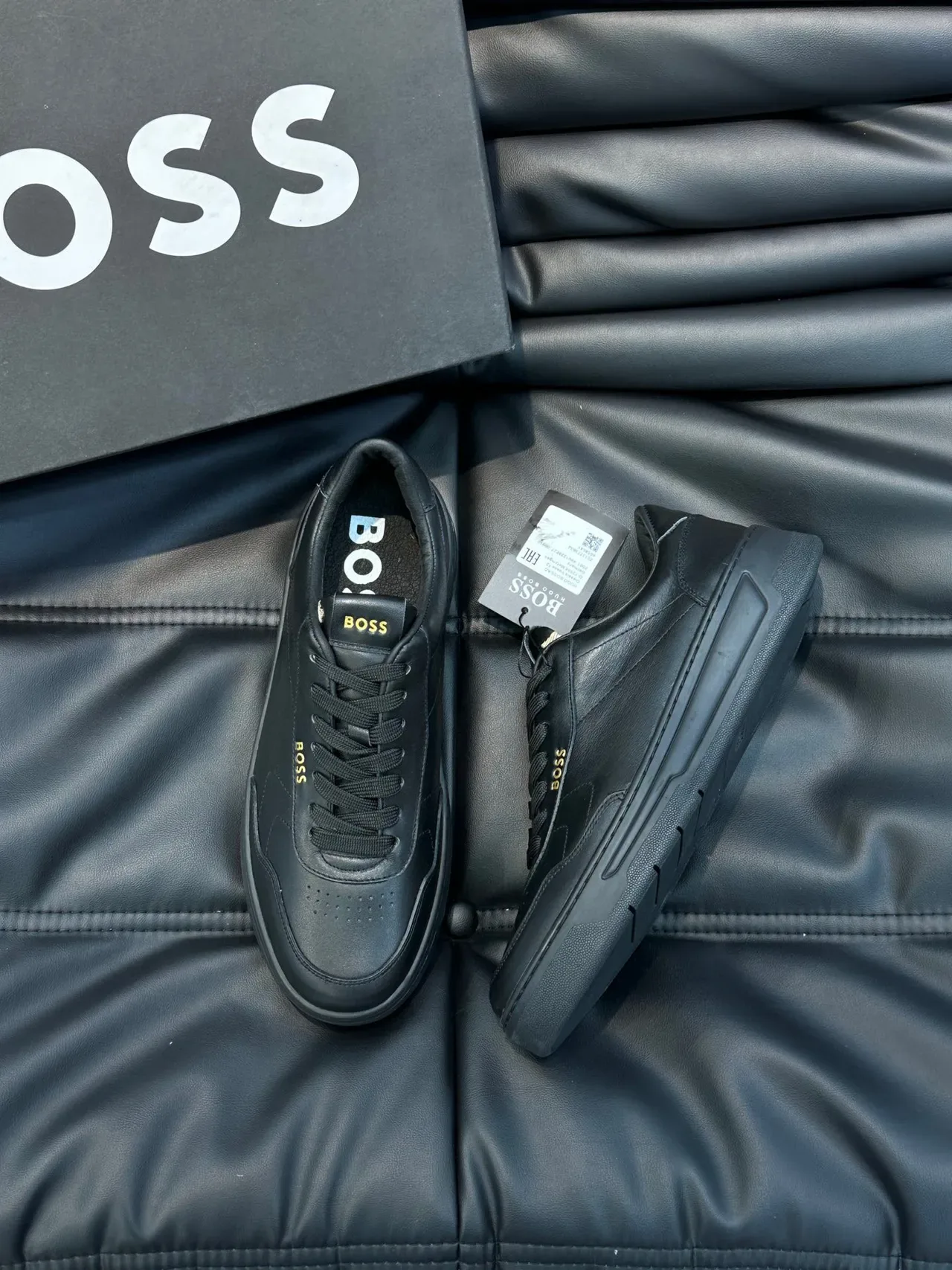 Hugo Boss Black Gold Leather Branding Lifestyle Sneakers 9