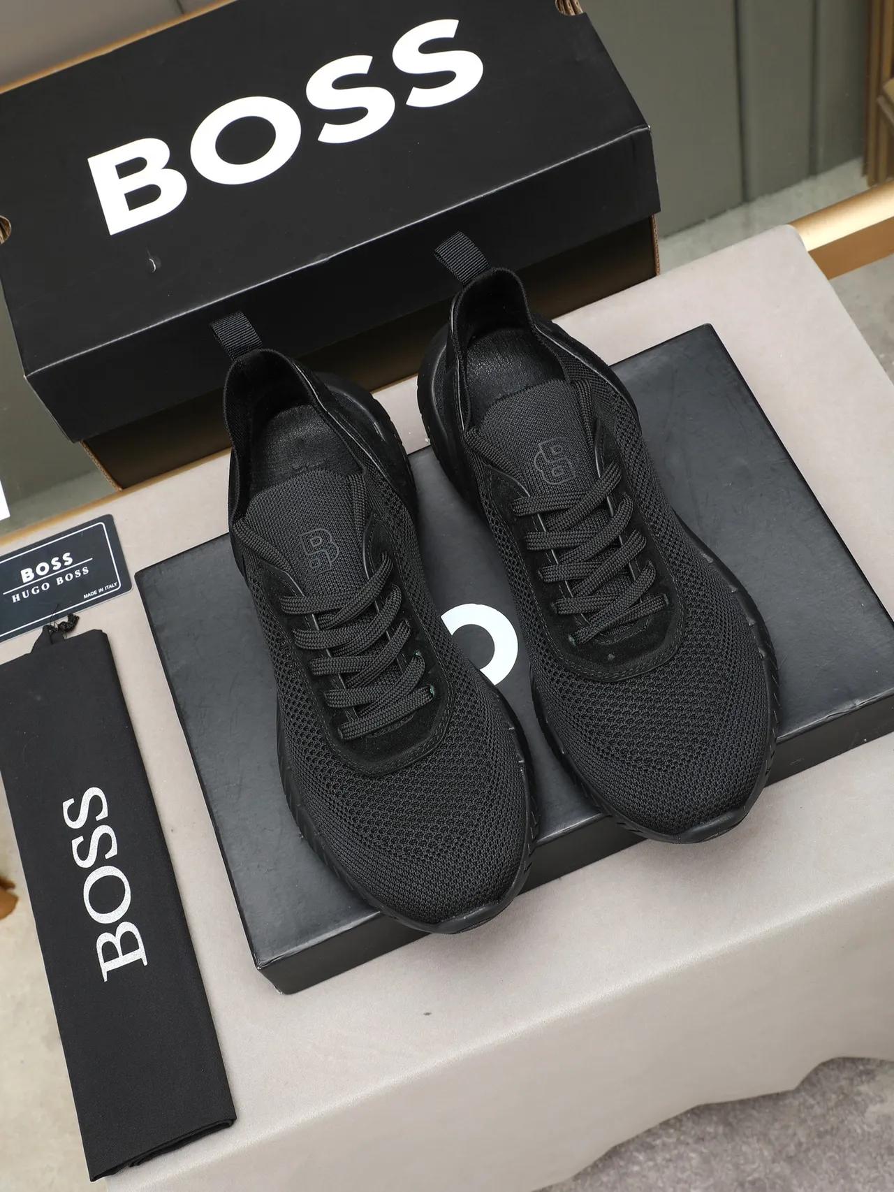 Hugo Boss Chaussure Lifestyle Noire en Maille Tricotée 2