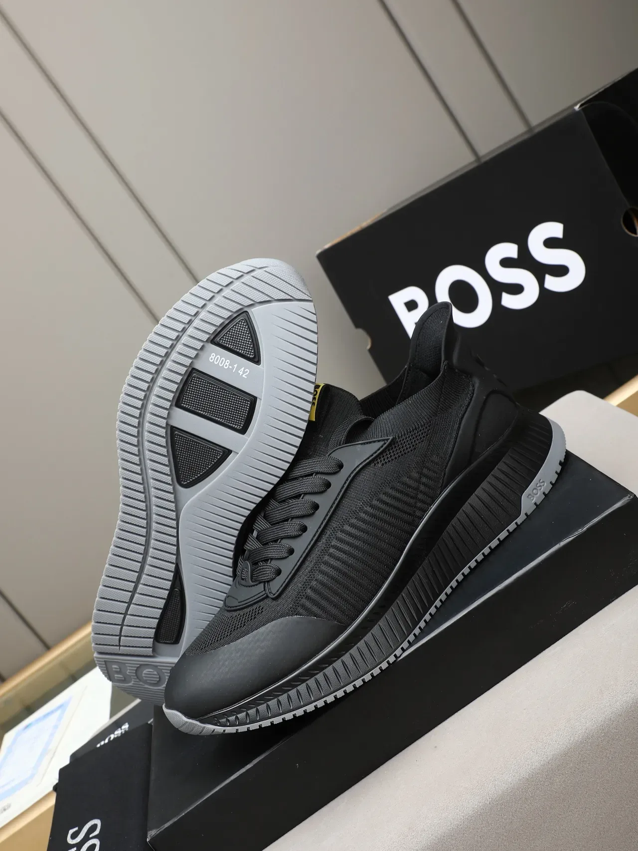 Hugo Boss Black Knit Upper Lifestyle Sneaker 4