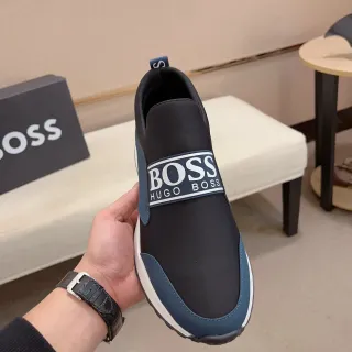 Hugo Boss Black Navy Slip-On Construction Elasticated Collar Lifestyle Sneakers