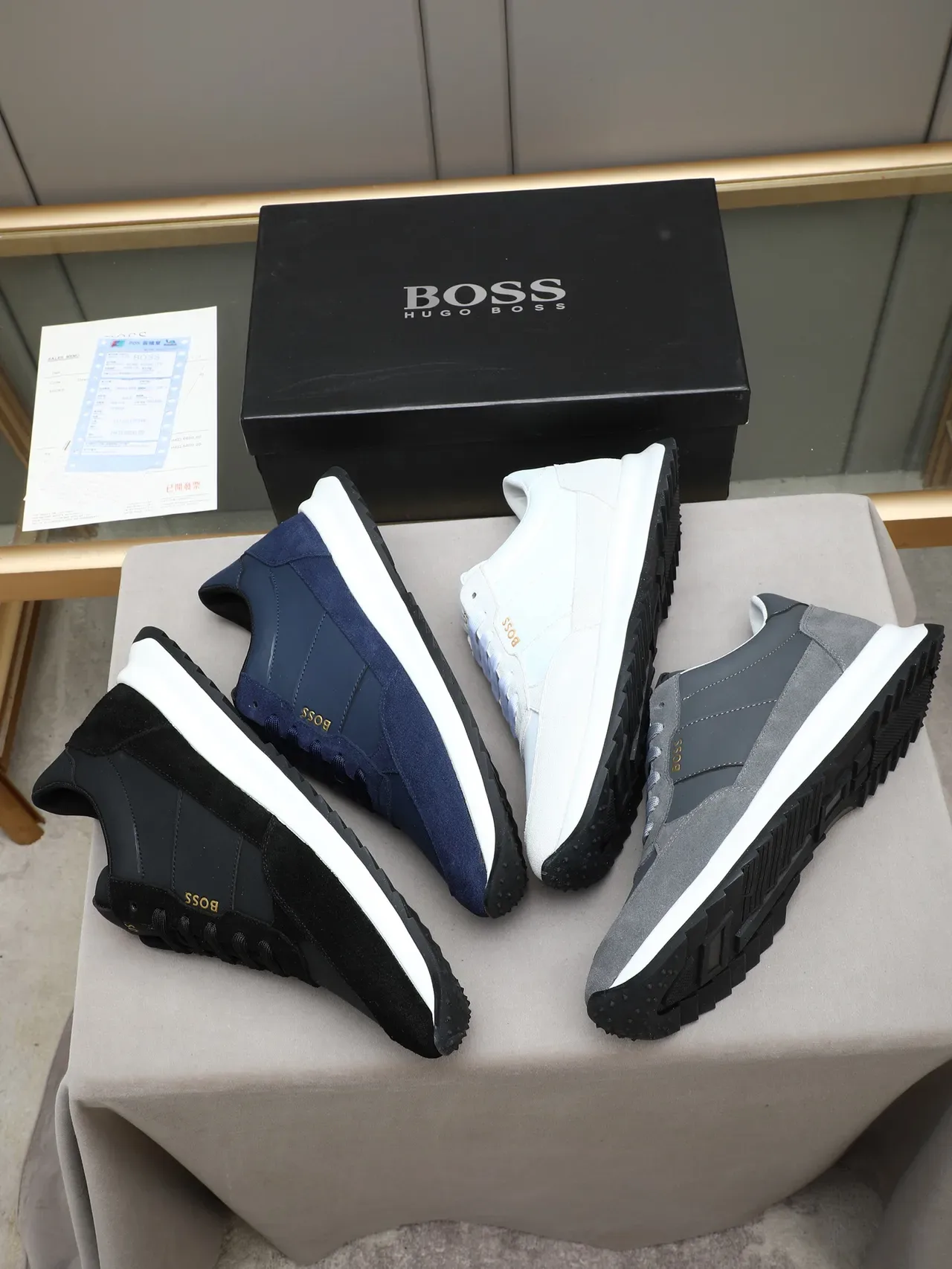 Hugo Boss Black Suede and Leather Panelled Lifestyle Sneaker 2