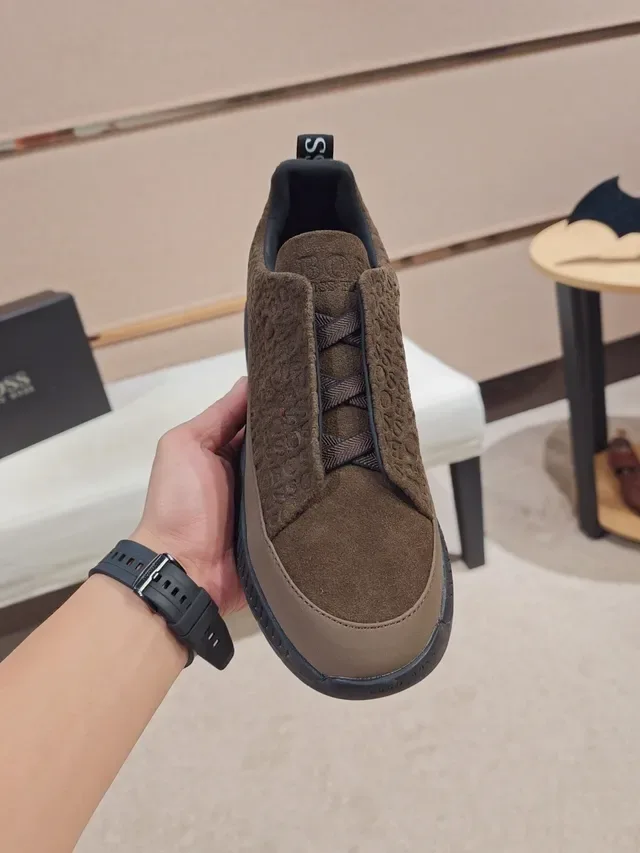 Hugo Boss Monogram Slip-On Brown Lifestyle Sneakers 5