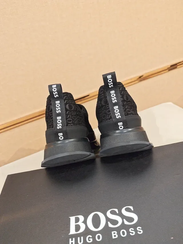 Hugo Boss Monogrammed Slip-On All-Black Lifestyle Sneaker 4