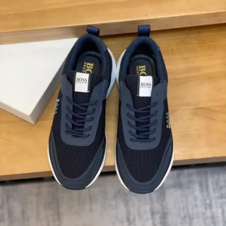 Hugo Boss Navy Ribbed Knit Lifestyle Sneakers