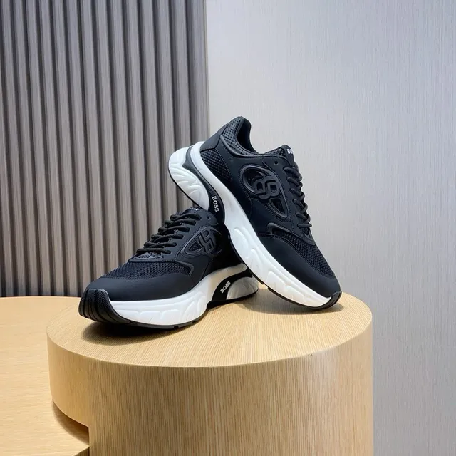 Hugo Boss Runner Black and White Chunky Sneakers 4