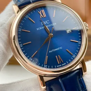IWC Portofino Automatic Blue Sunburst Dial Mechanical Watch