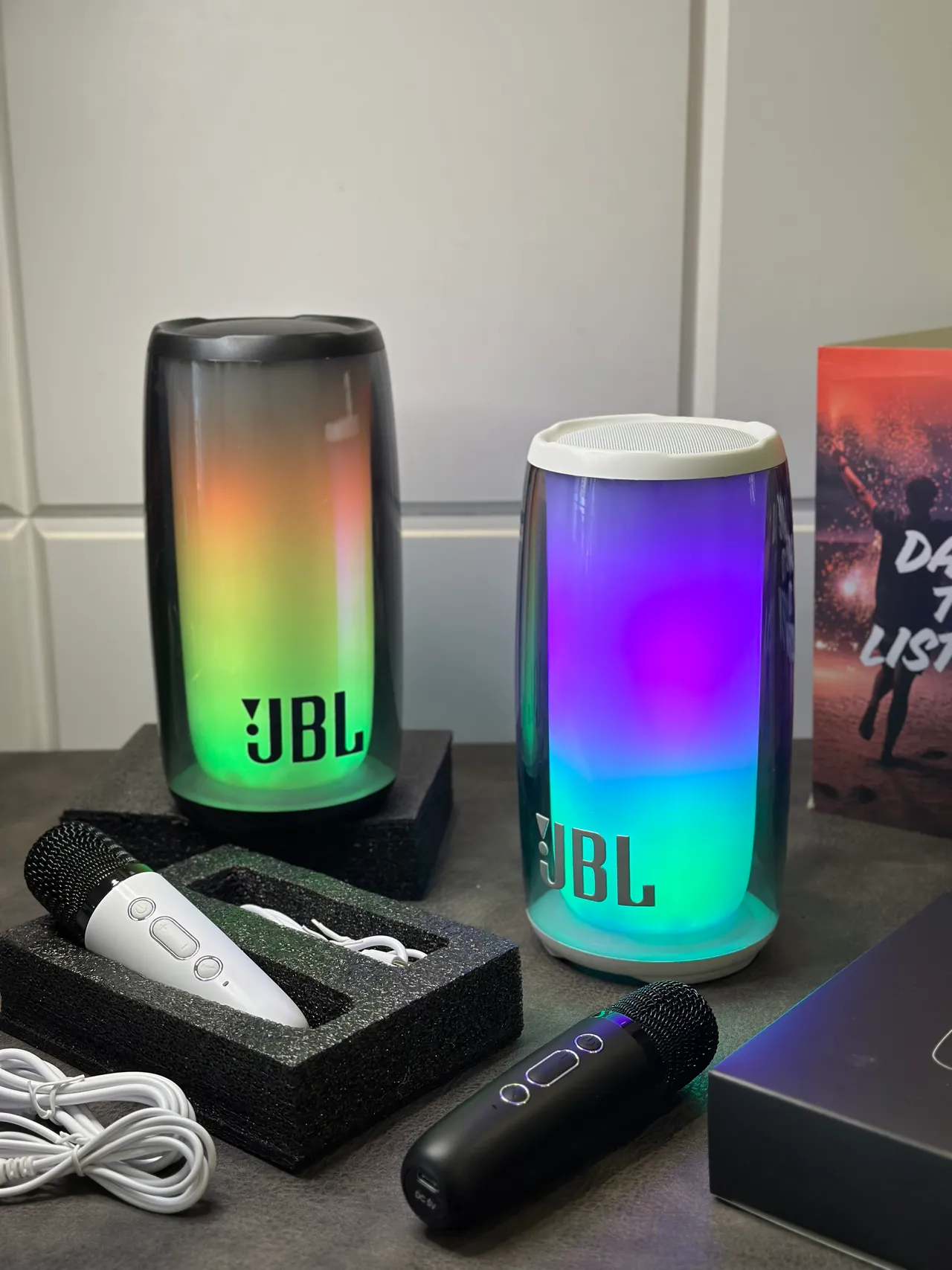 JBL Pulse Purple Black Cylindrical Translucent Body Portable Speaker 3