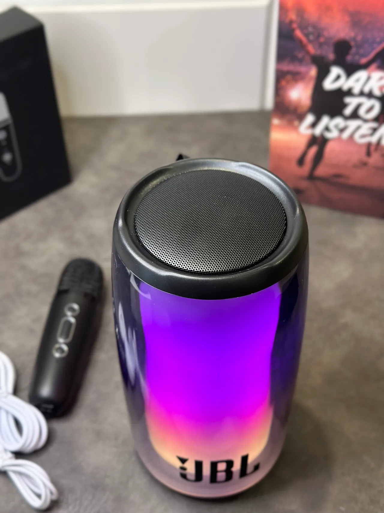 JBL Pulse Purple Black Cylindrical Translucent Body Portable Speaker 5