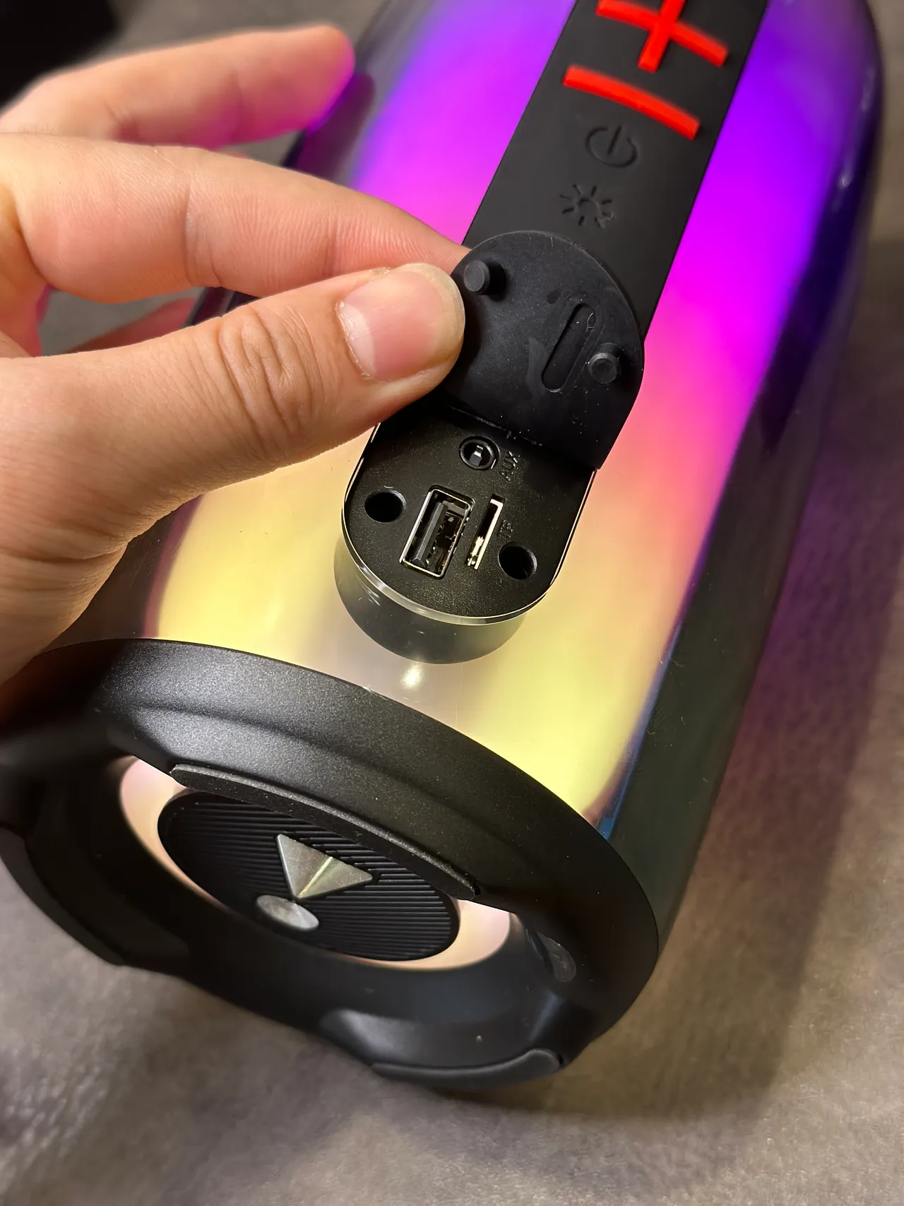 JBL Pulse Purple Black Cylindrical Translucent Body Portable Speaker 6
