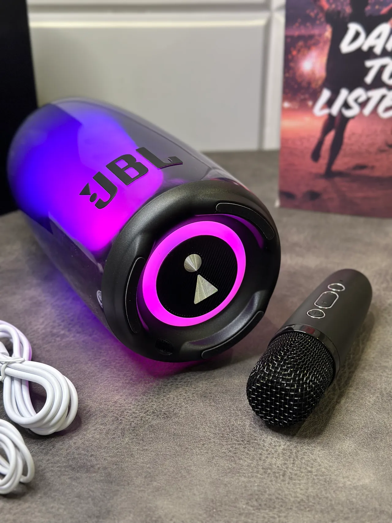 JBL Pulse Purple Black Cylindrical Translucent Body Portable Speaker 7