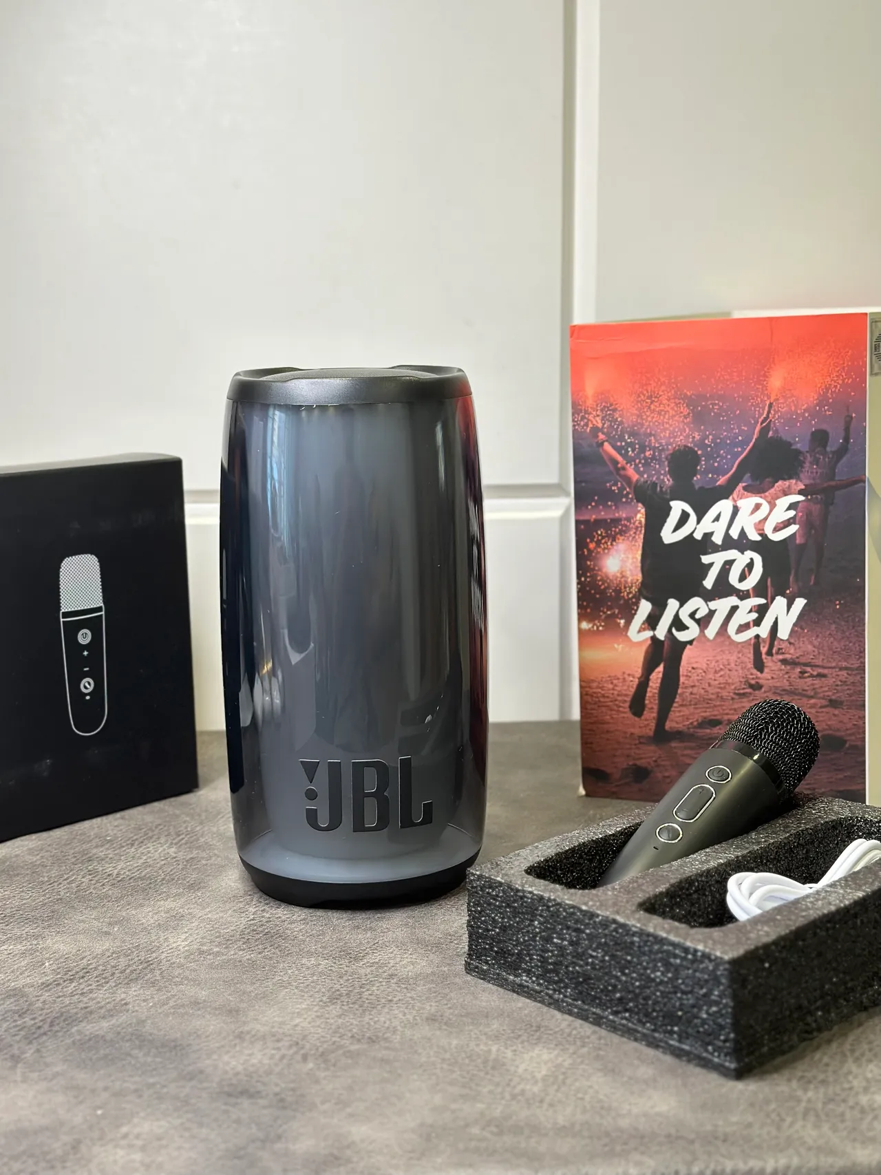 JBL Pulse Purple Black Cylindrical Translucent Body Portable Speaker 12