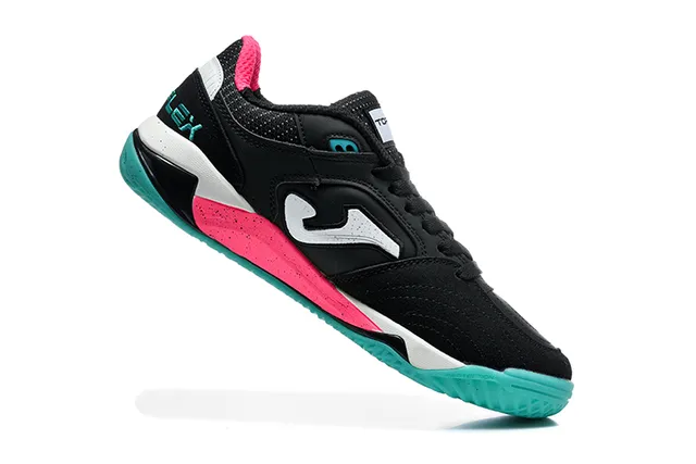 Joma Black Pink Low-Top Lace-Up Synthetic Mesh And Leather Upper Sneakers 3