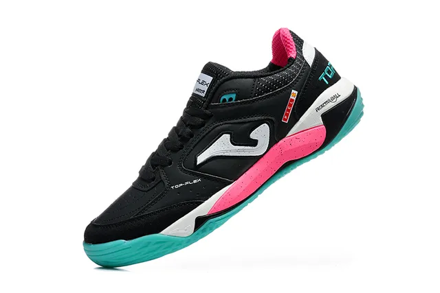 Joma Black Pink Low-Top Lace-Up Synthetic Mesh And Leather Upper Sneakers 4