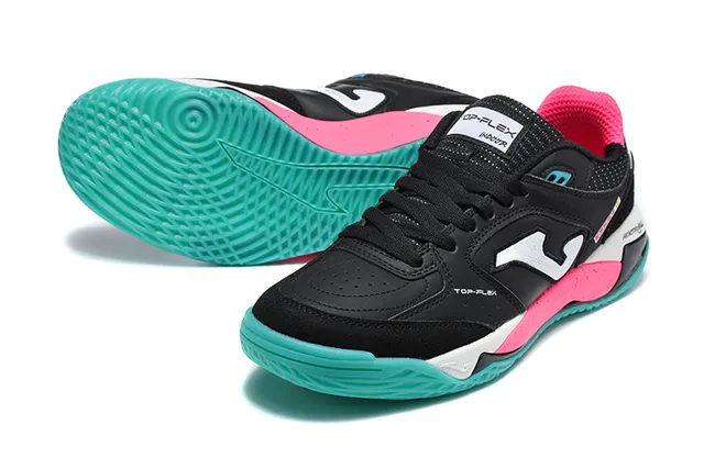 Joma Black Pink Low-Top Lace-Up Synthetic Mesh And Leather Upper Sneakers 6