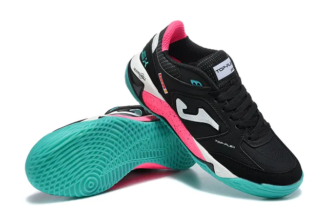 Joma Black Pink Low-Top Lace-Up Synthetic Mesh And Leather Upper Sneakers 7