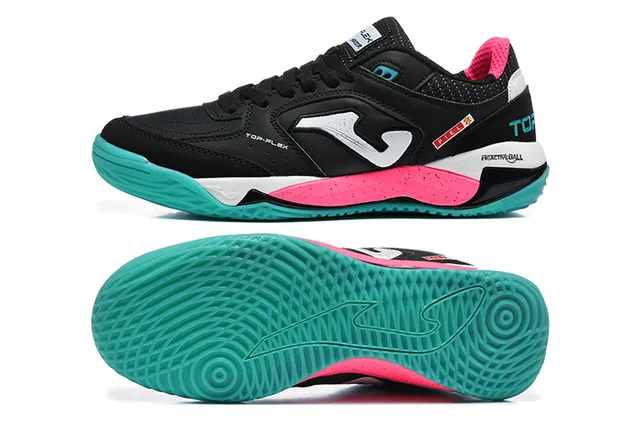 Joma Black Pink Low-Top Lace-Up Synthetic Mesh And Leather Upper Sneakers 8