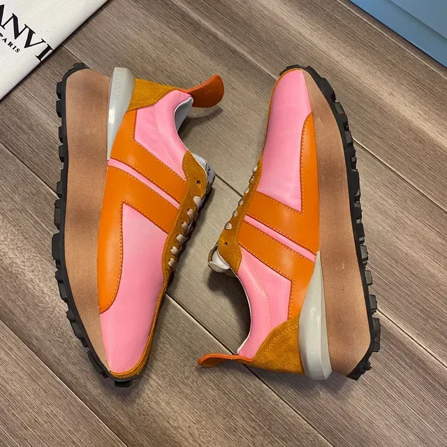 Lanvin Sneakers Platform Chunky Suede et Nylon Color-Blocked 4