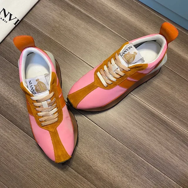 Lanvin Sneakers Platform Chunky Suede et Nylon Color-Blocked 9