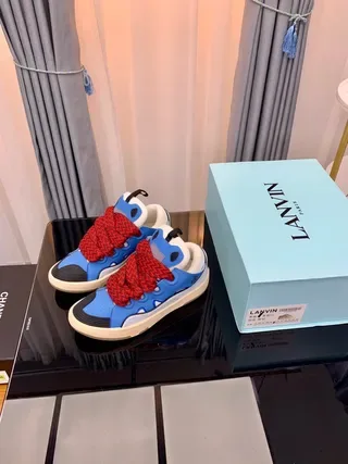 Lanvin Runner Blue Red Chunky Sole Woven Laces Lifestyle Sneakers 2