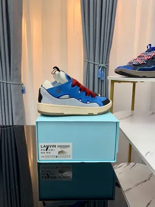 Lanvin Runner Blue Red Chunky Sole Woven Laces Lifestyle Sneakers 3