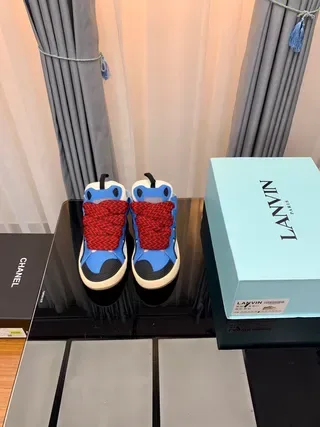 Lanvin Runner Blue Red Chunky Sole Woven Laces Lifestyle Sneakers 8