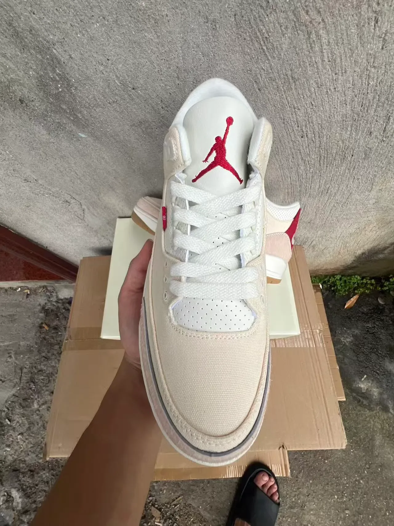 Levi's Beige Red High-Top Textile-Suede Hybrid Upper Sneakers 3