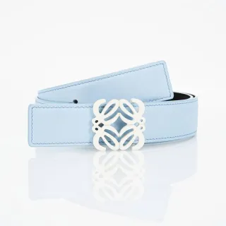 Loewe Anagram Belt Cinturón Azul Claro Cuero Suave