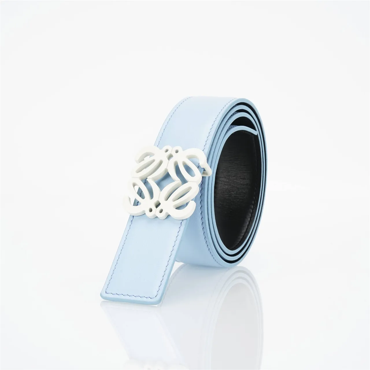 Loewe Anagram Belt Light Blue Smooth Leather Belt 6