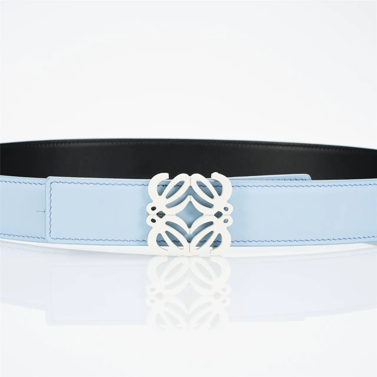Loewe Anagram Belt Light Blue Smooth Leather Belt 7