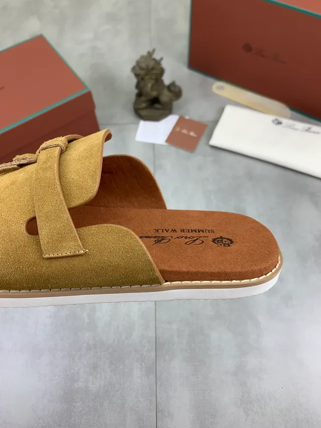Loewe أسود بيج مفتوح الأصابع شريحة جلد علوي شبشب 7